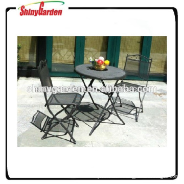 anti-rouille Mesh acier jardin bistro ensemble en acier maille table et chaise meubles